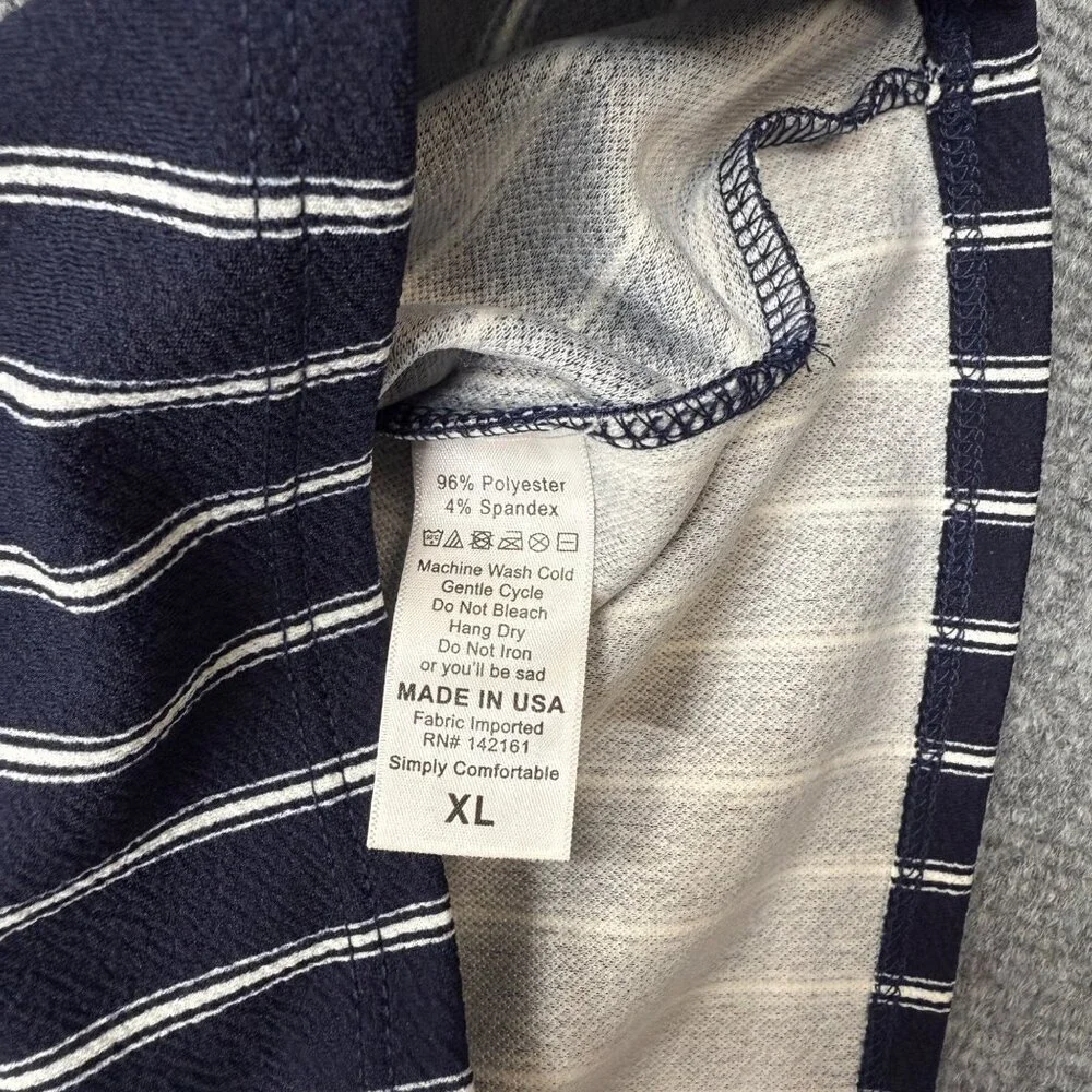 LuLaRoe Cassie Pencil Skirt Stretch Navy White Stripes Nautical Preppy Sz XL NEW